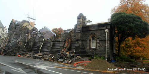 The Provincial Council Chambers, Durham Street, post-quake